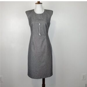 Banana Republic Gray Cap Sleeve Sheath Classic Career Dress, Size 2